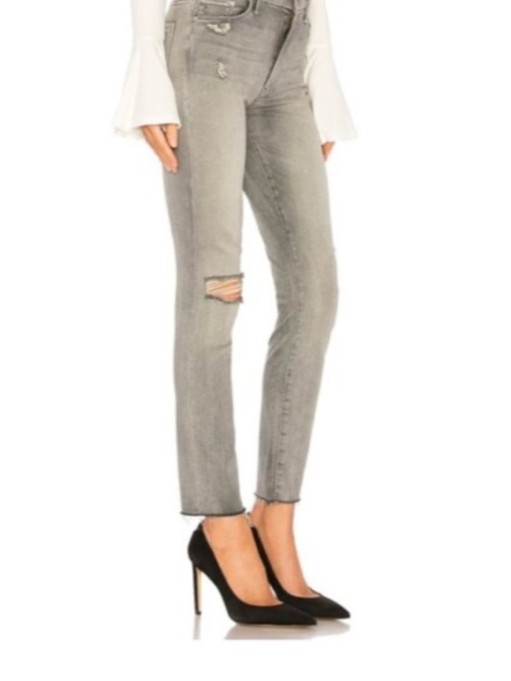 Mother denim -High waisted looker ankle fray.
